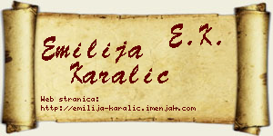 Emilija Karalić vizit kartica